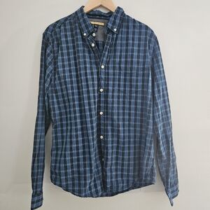 4/$25 Prince & Fox Blue Plaid Casual Button Down Shirt